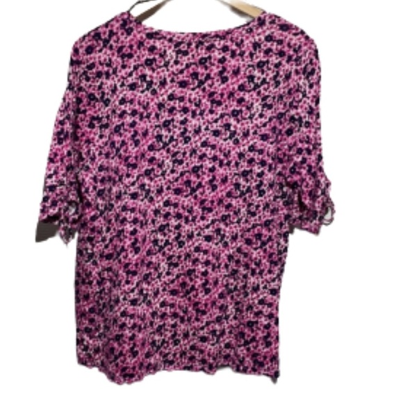 MICHAEL Michael Kors Blue Pink Relaxed Tie Front Blouse - Picture 2 of 7